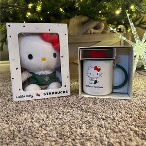 Starbucks x Hello Kitty Plush Barista & 16oz Mug “Together in Fun Forever” NIB